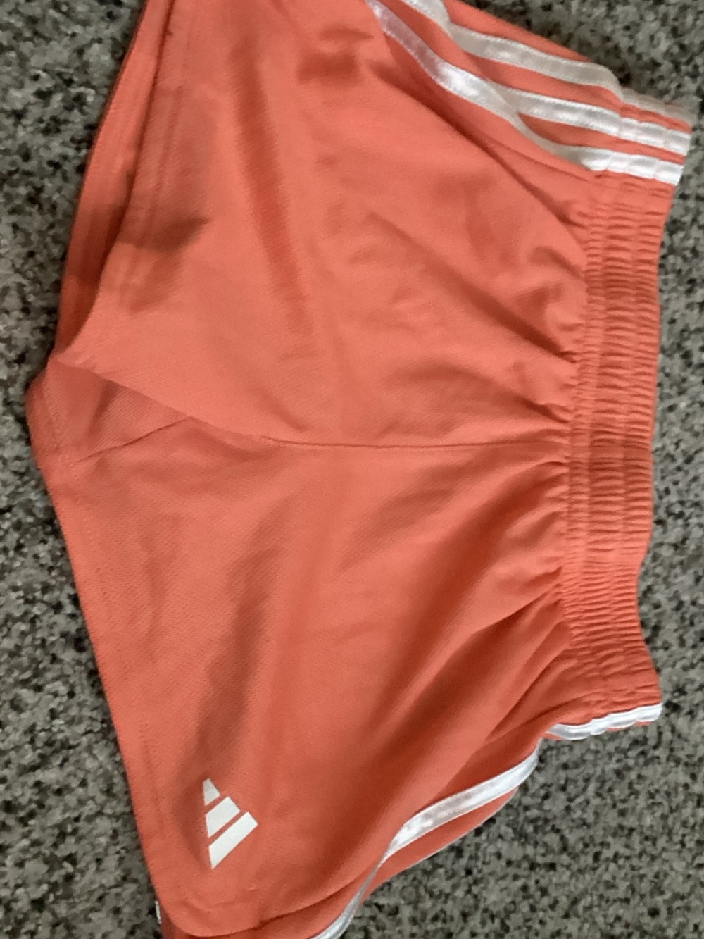 adidas Coral Athletic Shorts with White Stripes